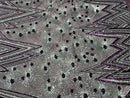 Geometric Fabric - Purple/ Silver - Sequins Triangle Pattern Design 4 Way Stretch Sold By Yard