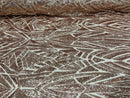 Sequins Fabric - Rose Gold - Geometric Pattern Design 4 Way Stretch Sold By Yard