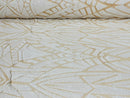 Sequins Fabric - White - Geometric Pattern Design 4 Way Stretch Sold By Yard