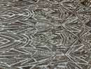 Sequins Fabric - Gold - Geometric Pattern Design 4 Way Stretch Sold By Yard