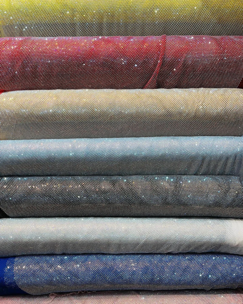 Rhinestone Fish Net Fabric - Burgundy - Solid Spandex Fish Net Style Fabric with Rhinestones by Yard