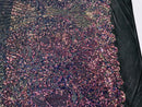 Sequin Damask Design - Rainbow Iridescent - 4 Way Stretch Sequin Fabric Spandex Mesh By Yard