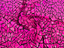 Jumbo Sequins - Hot Pink - Geometric Pattern Sequins on 2 Way Strech Velvet By Yard