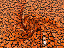 Jumbo Sequins - Orange - Geometric Pattern Sequins on 2 Way Strech Velvet By Yard