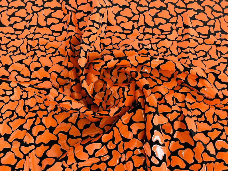 Jumbo Sequins - Orange - Geometric Pattern Sequins on 2 Way Strech Velvet By Yard