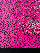 Jumbo Sequins - Hot Pink - Geometric Pattern Sequins on 2 Way Strech Velvet By Yard