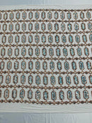 Geometric Stretch Sequin - Multi-Color Gold - Fancy Gem Design on Mesh By Yard