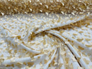 3D Butterfly Design - Champagne - Embroidered 3D Butterfly Design On Mesh By Yard