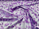 3D Butterfly Design - Lavender - Embroidered 3D Butterfly Design On Mesh By Yard