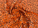 Jumbo Sequins - Orange - Geometric Round Pattern Sequins on 2 Way Strech Velvet By Yard