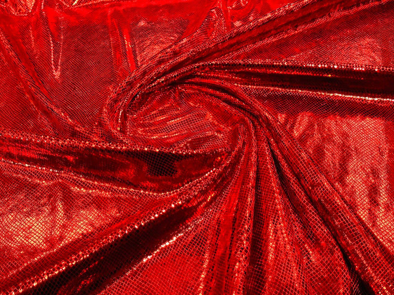 Snake Print Stretch Velvet - Red - 58/60" Stretch Velvet Fabric Sold By Yard