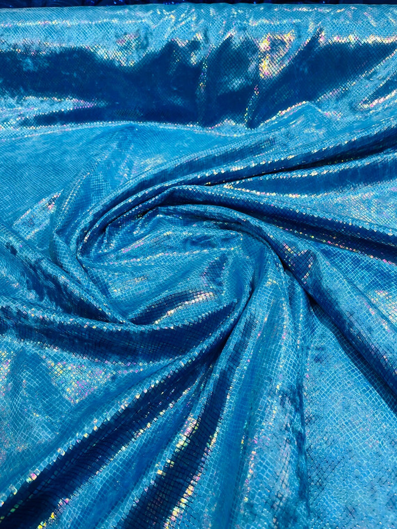 Snake Print Stretch Velvet - Turquoise - 58/60" Stretch Velvet Fabric Sold By Yard