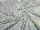 Snake Print Stretch Velvet - Iridescent White - 58/60" Stretch Velvet Fabric Sold By Yard