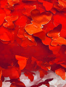 3D Butterfly Design - Red - Embroidered 3D Butterfly Design On Mesh By Yard