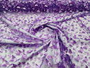 3D Butterfly Design - Lavender - Embroidered 3D Butterfly Design On Mesh By Yard