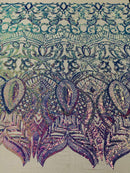 Iridescent Sequin Fabric - Lavender - 4 Way Stretch Royalty Lace Sequin By Yard