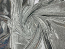 Snake Print Stretch Velvet - Silver - 58/60" Stretch Velvet Fabric Sold By Yard