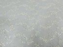 Floral Cluster Fabric - Ivory - Embroidered Floral Lace w/ Sequins on a Mesh Lace By Yard