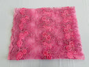 Floral Fabric - Candy Pink - Sold By Yard Embroidered Roses With Sequins on a Mesh Lace Fabric