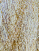 Metallic Fringe Eyelash / Feather Fabric - Embroidered Fabric with Hanging Details 2 Way Stretch By Yard