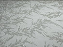 Plant Cluster Fabric - White - Beaded Embroidered Leaf Plant Design on Lace Mesh By Yard