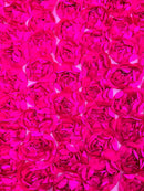 Rosette Fabric with 3D Roses on High Quality Mesh Fabric ( Choose The Color )