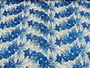 Plant Cluster Design Fabric - Metallic Royal Blue Embroidered High Quality Lace Fabric by Yard