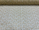 Metallic Corded Lace Fabric - Metallic Gold - Flower Design Embroidered on Mesh Lace Fabric By Yard