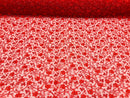Metallic Corded Lace Fabric - Metallic Red - Flower Design Embroidered on Mesh Lace Fabric By Yard