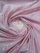 Mermaid Spandex Foil Fabric - Pink - Mermaid Design on Stretch Fabric By Yard