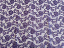 Floral Embroidered Lace - Lilac - Floral Corded Lace With Sequins Sold By Yard