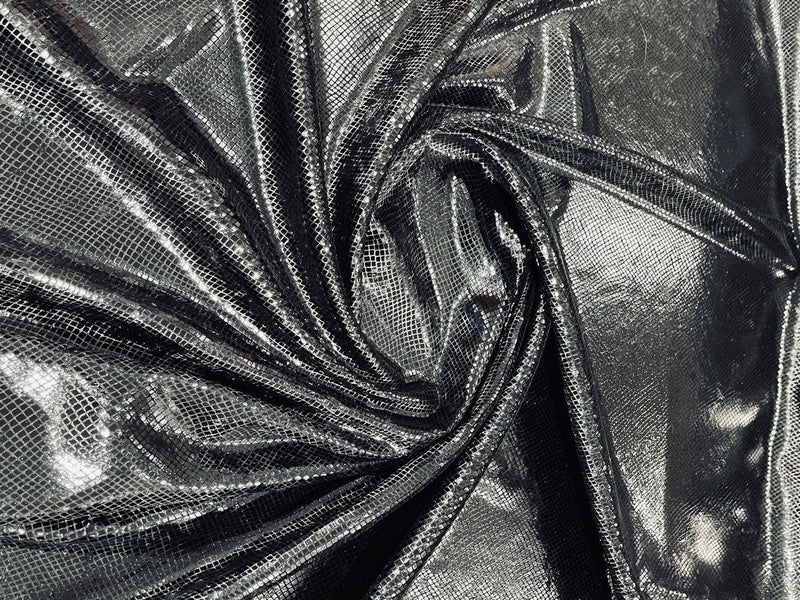 Snake Print Stretch Velvet - Black - 58/60" Stretch Velvet Fabric Sold By Yard