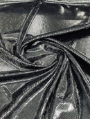 Snake Print Stretch Velvet - Black - 58/60" Stretch Velvet Fabric Sold By Yard