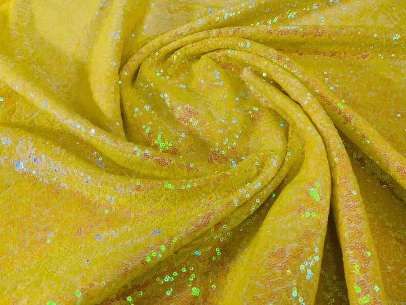Mini Glitz Sequins - Yellow - High Quality Mini Sequins on Mesh (Choos
