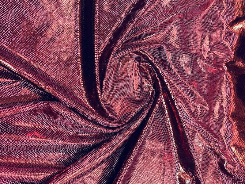 Snake Print Stretch Velvet - Burgundy - 58/60" Stretch Velvet Fabric Sold By Yard