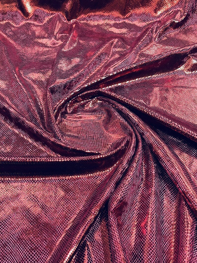 Snake Print Stretch Velvet - Burgundy - 58/60" Stretch Velvet Fabric Sold By Yard