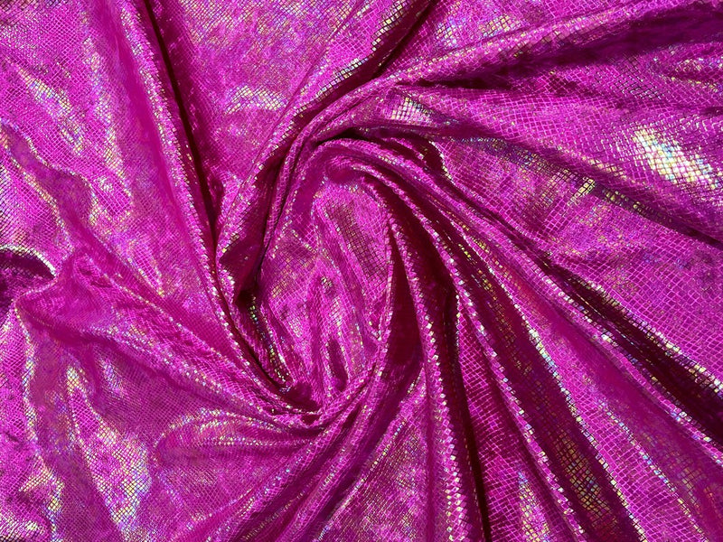 Snake Print Stretch Velvet - Fuschia - 58/60" Stretch Velvet Fabric Sold By Yard