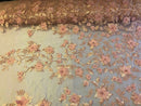 Blush 3D Floral Design Embroider and Beaded With Pearls On a Mesh Lace-Prom-Dresses-Nightgown-Apparel-Fashion By The Yard
