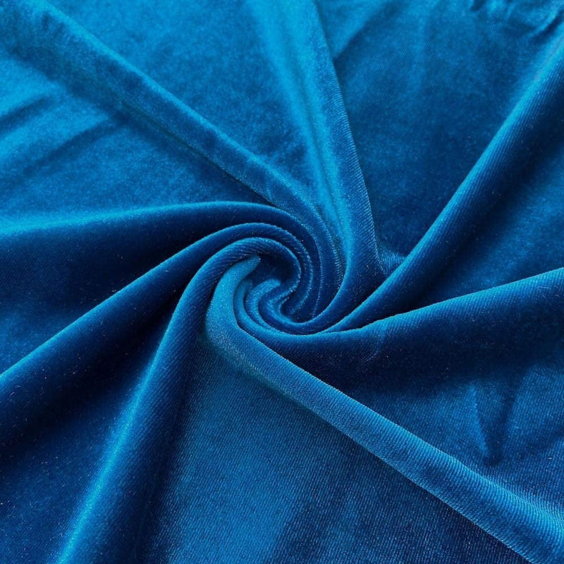 Stretch Velvet Fabric - Turquoise - 60'' Stretch Velvet Fabric for Sewing, Apparel, Craft {Choose Qty}