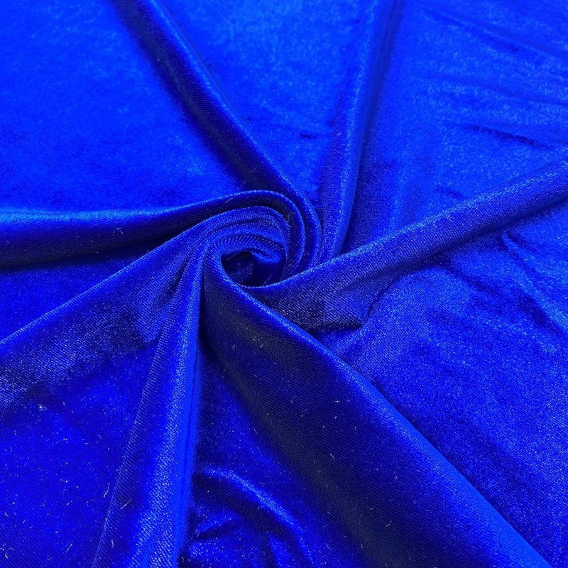 Stretch Velvet Fabric - Royal Blue - 60'' Stretch Velvet Fabric for Sewing, Apparel, Craft {Choose Qty}