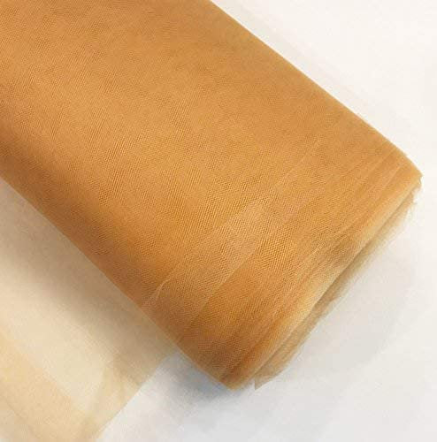 Tulle Bolt Fabric - Gold - 54" x 40 Yards Long (120 ft) Fabric Tulle Bolt Wedding Bridal Tulle