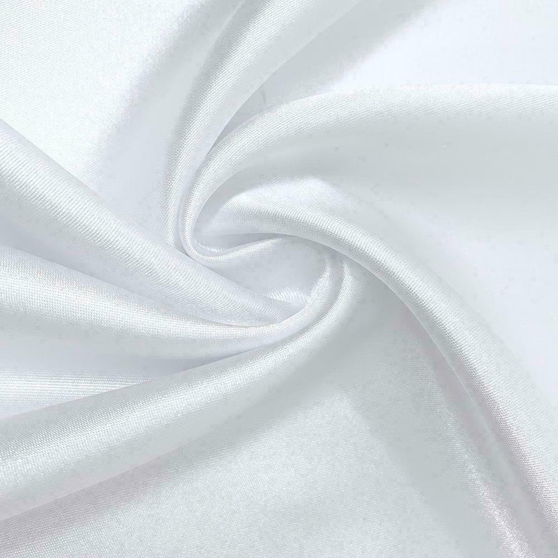 Stretch Imitation Silk Satin Charmeuse - White