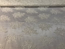 Flower Lace Fabric - Ivory Floral Clusters Embroidered Lace Mesh Fabric Sold By The Yard