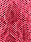 Faux Viper Snake Print Vinyl Fabric - Fuchsia - High Quality Vinyl Sold by The Yard
