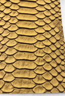 Faux Viper Snake Print Vinyl Fabric - Matte Gold - High Quality Vinyl Sold by The Yard