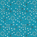 Turquoise Bandana Print Fabric Cotton/Polyester Sold By The Yard
