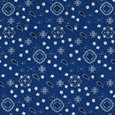 Royal Blue Bandana Print Fabric Cotton/Polyester Sold By The Yard