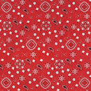 Red Bandana Print Fabric Cotton/Polyester Sold By The Yard