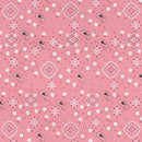 Lt Pink Bandana Print Fabric Cotton/Polyester Sold By The Yard