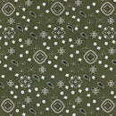 Olive Green Bandana Print Fabric Cotton/Polyester Sold By The Yard